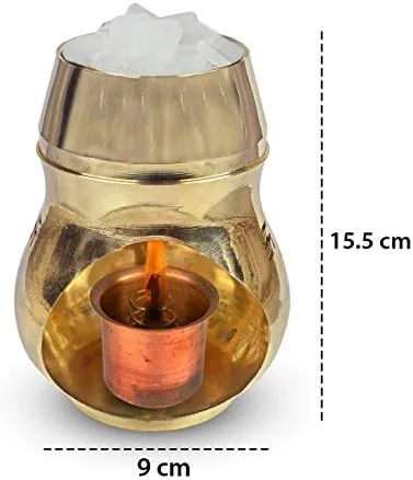 Vista 5 de Frienemy Presents Vastu/Feng Shui - Quemador de incienso de latón con lámpara de alcanfor, lámpara Kapoor, lámpara mágica, quemador de aceite