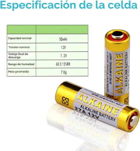 Vista 2 de LiCB A27 27A 12V Batería alcalina (paquete de 5)