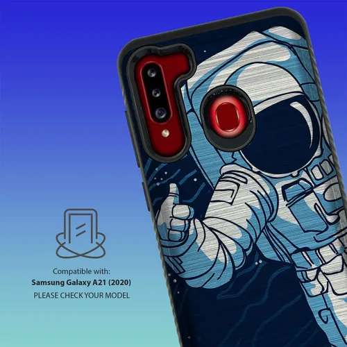 Vista 2 de CasesOnDeck - Carcasa resistente compatible con Samsung Galaxy A21 y A21 (armadura cepillada)