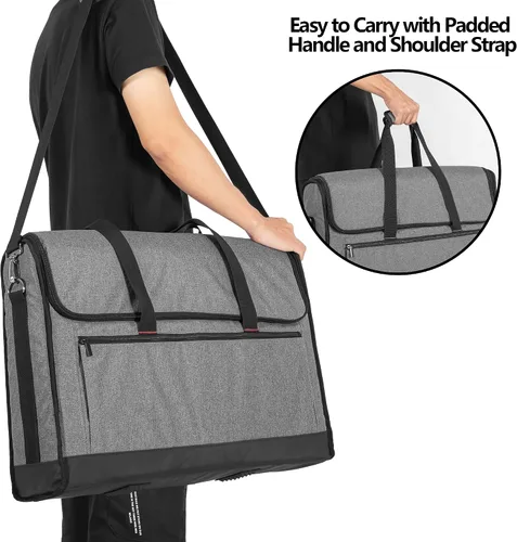 Vista 5 de Trunab Estuche de transporte para monitor de 24 pulgadas, bolsa de viaje acolchada con capacidad para hasta 2 pantallas LCD/televisores, no Gris