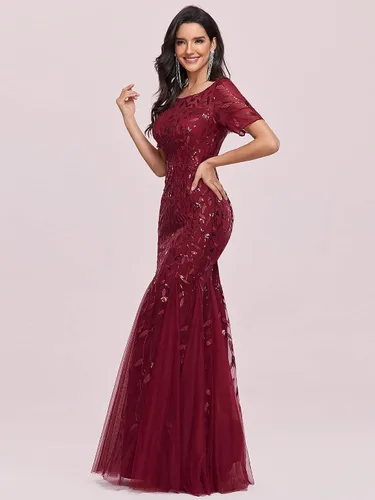 Vista 3 de Ever-Pretty 07707 - Vestido de noche para mujer diseño de sirena bordada