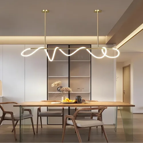 Vista 12 de Lámparas colgantes LED modernas para isla de cocina, lámpara lineal LED regulable con control remoto, lámpara de iluminación de isla negra de 39