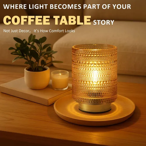 Vista 3 de Lámpara decorativa a pilas con temporizador para decoración de mesita de noche, estantería, pequeña lámpara de mesa decorativa inalámbrica