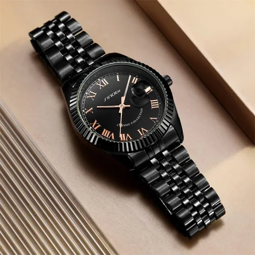 Vista 7 de SINOBI Men's Luminous Hand Calendar Date Quartz Watch Classic Stainless Steel Watches for Men