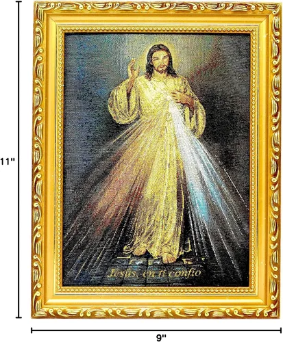Vista 4 de Marco acolchado Divine Misericordia/Divina Misericordia 9x11, Superficie Acolchada 2025s (9x11)
