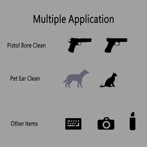Vista 8 de Parches cuadrados de limpieza de pistolas de 2 x 2 pulgadas y hisopos de limpieza de bambú de 6 pulgadas de largo para kit de mantenimiento