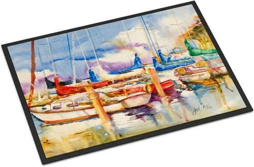 Vista 93 de Caroline's Treasures JMK1017JMAT - Tapete de caza de rana garza azul, 24 x 36 pulgadas, tapete para puerta delantera, interior y exterior