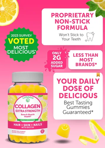 Vista 3 de Lunakai Paquete de gomitas de colágeno y saúco, suplementos antienvejecimiento para hombres y mujeres, apoyo inmunológico para adultos y niños