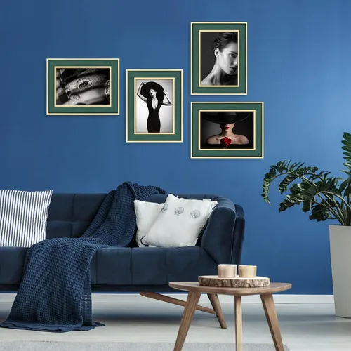 Vista 5 de XUANLUO Paquete de 4 marcos de fotos rústicos de granja con vetas de madera envejecida, para exhibir imágenes, mesa o decoración de pared