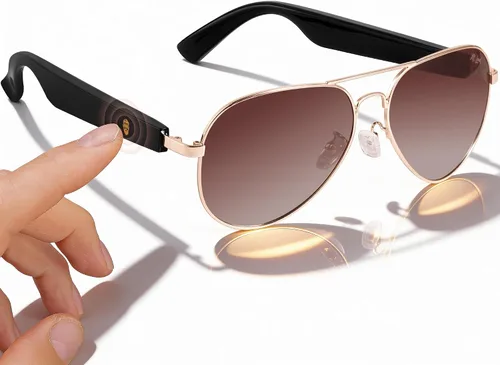 Vista 5 de XR Loud™ Lentes de sol de aviador Bluetooth para hombres y mujeres, lentes de audio inteligentes polarizados UV400 con altavoces de oreja abierta
