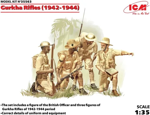 Vista 2 de ICM Modelos CM Gurkha Rifles 1942-1944 Modelo Kit (escala 1/35)