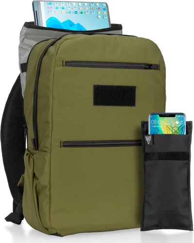 Vista 17 de Xtreme Sight Line ~ Xecutive Transport Faraday Backpack ~ Removable Signal-Blocking Laptop Sleeve ~ Carry-On Travel Friendly ~ Mil-Spec 1000D Nylon