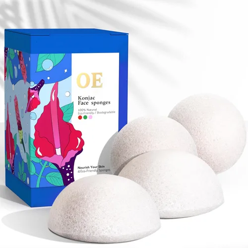 Vista 10 de Cuerpo de esponja Konjac (paquete de 2) Fibra vegana suave a base de plantas sin microplásticos Sostenible 100% natural + no tóxica