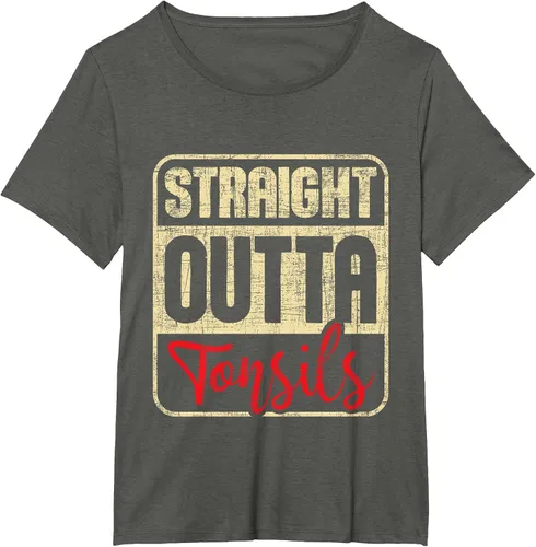 Vista 68 de Straight Outta Amígdalas - Camiseta de recuperación de cirugía de eliminación de amígdalas Asphalt Grey