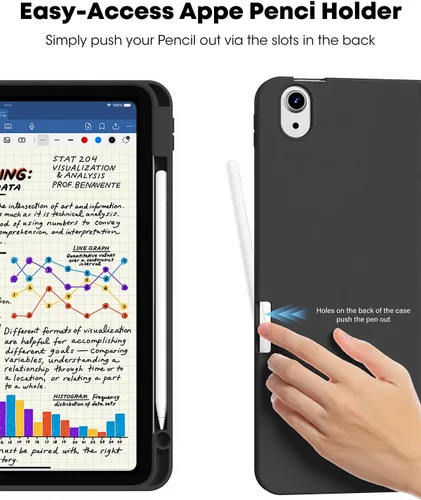 Vista 5 de Aoub Funda para iPad Air de 11 pulgadas M3/M2 (2025/2024), iPad Air de 5ª/4ª generación (2022/2020) de 10.9 pulgadas con soporte para lápiz, soporte