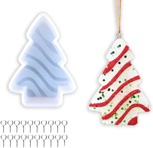 Vista 10 de Molde de silicona Freshie para perlas aromáticas, árbol de Navidad, vela, cera y arcilla para decoración del hogar