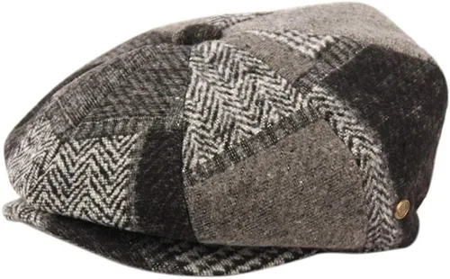 Vista 23 de Hombres de lana Newsboy Cabbies Otoño Invierno Clásico Patchwork Plaid Apple Cap Golf Sombrero Multicolor