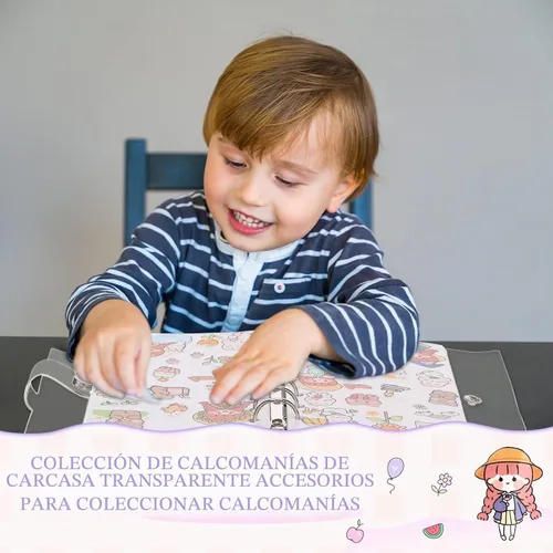 Vista 3 de Carpeta de calcomanías reutilizables para coleccionar libros, 40 hojas de PVC transparente, álbum de colección para coleccionar etiquetas