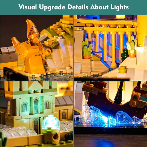 Vista 6 de VONADO Luz compatible con Lego Hogwarts Castle and Grounds 76419, versión musical, juego de iluminación creativa, accesorios compatibles con Lego