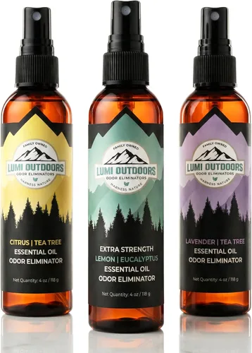 Vista 10 de Lumi Outdoors Desodorizador natural para zapatos en aerosol y eliminador de olores, aceite esencial de árbol de té cítrico fresco