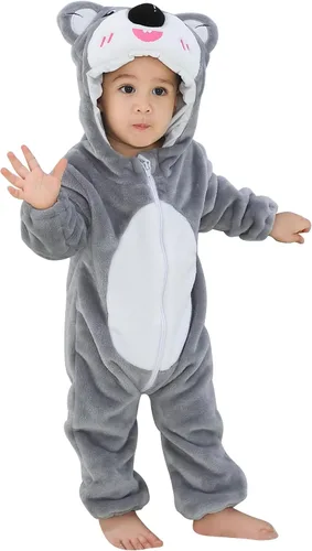 Vista 15 de Disfraz unisex de animal para bebé, con capucha, mameluco para cosplay Amarillo pato