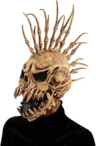 Vista 2 de Máscara de zombi aterrador muerto viviente, espeluznante, disfraz de Halloween, fiesta de látex, accesorios de terror, máscara de fantasma, zombi