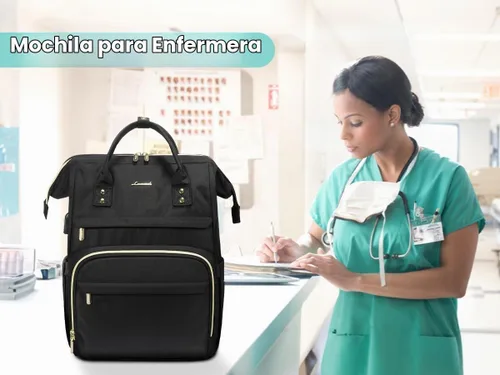 Vista 9 de Mochila para laptop LOVEVOOK para mujer, Negro, Mochilas Daypack