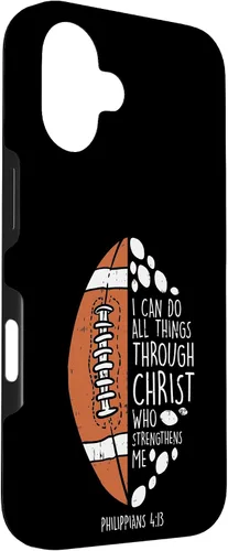 Vista 3 de Funda de regalo para iPhone 16 American Football I can do things Bible God Jesus