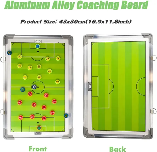 Vista 5 de VolksRose Tabla de entrenamiento de fútbol, tabla de tácticas de fútbol con imanes y rotulador, tablero magnético de entrenador de fútbol, pizarra