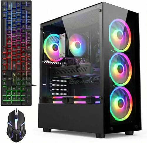 Vista 6 de Escritorio para PC para juegos STGAubron,Core I7,RX 560 4G,32G RAM,512G SSD
