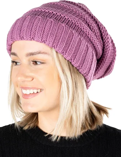 Vista 333 de Funky Junque Gorro de moda de punto trenzado de talla extragrande, grueso, abrigado, suave y holgado