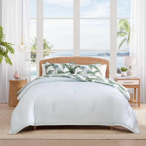 Vista 4 de Tommy Bahama - Juego de edredón tamaño Queen, ropa de cama costera de algodón suave con fundas de almohada, juego de cama floral tropical