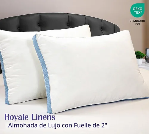 Vista 6 de ROYALE LINENS Juego de 2 almohadas de tamaño estándar, almohada de cama para dormir, almohada refrescante para dormir de espalda, estómago