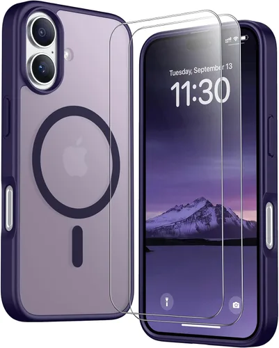 Vista 161 de SPIDERCASE Funda magnética translúcida diseñada para iPhone 11, con 2 protectores de pantalla de vidrio templado, antihuellas, para iPhone 11 de 6.1