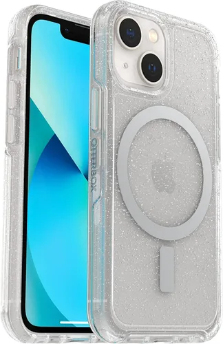 Vista 10 de OtterBox Symmetry - Funda con MagSafe para iPhone 13 (no Mini/Pro/Pro Max), embalaje no minorista, transparente, antimicrobiano