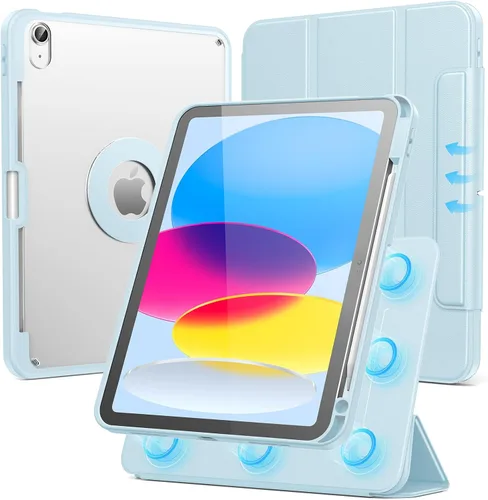 Vista 11 de SPARIN Funda para iPad mini 7 A17 Pro 2024/iPad Mini 6 2021 de 8.3 pulgadas, cubierta magnética desmontable, soporte vertical/horizontal con soporte