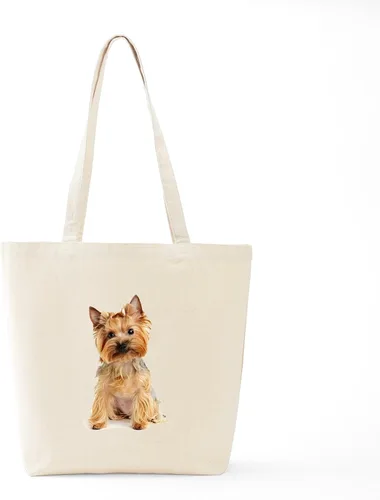 Vista 6 de CafePress Yorkie - Bolsa de lona natural, bolsa de compras reutilizable, Caqui, Bolso tote Yorkie