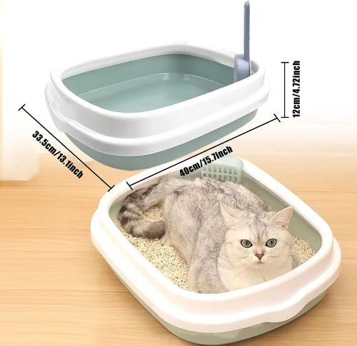 Vista 3 de Kit de iniciación para gatitos Hlimior - Juego de 15 piezas con todo lo esencial para gatos, incluye caja de arena, juguetes, collares, almohadilla