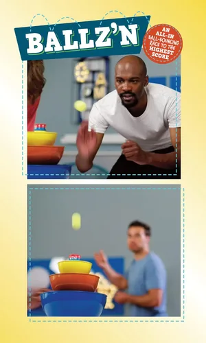 Vista 4 de Little Kids Ballz'n El juego de disparos de trucos de pelota de pong de ritmo rápido para adultos Tipsy y familia, diversión nocturna en el suelo