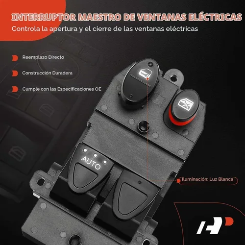 Vista 3 de A-Premium Master - Interruptor eléctrico de ventana compatible con Honda Civic 2006-2011 Coupe, 16 pines, lado delantero izquierdo del conductor