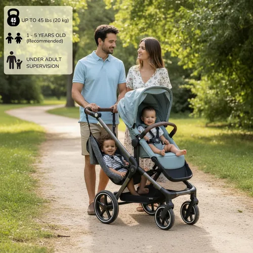 Vista 2 de Accesorio para asiento de hamaca. Alternativa para la tabla universal de cochecito si necesitas un cochecito doble para bebés y niños pequeños