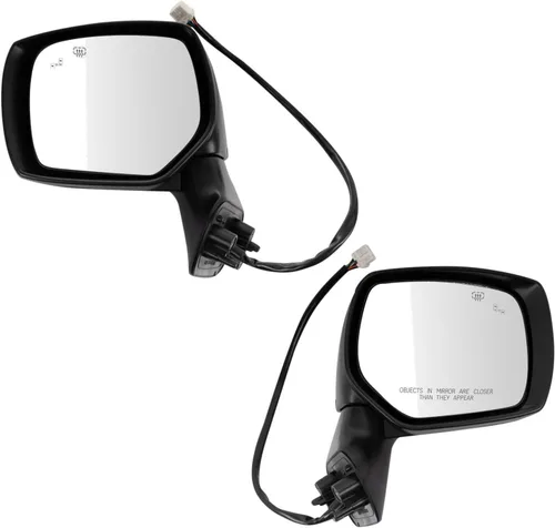 Vista 160 de TRQ Conjunto de 2 piezas de espejo lateral para conductor y pasajero, ajuste eléctrico, sin calefacción, sin memoria, color negro, compatible