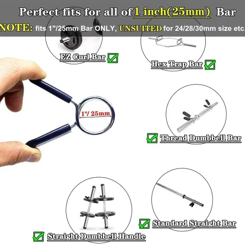 Vista 2 de Hididi Collares de clip de resorte de barra de 1 pulgada (0.984 in), ideal para abrazaderas de clip de barra de 1 pulgada de diámetro