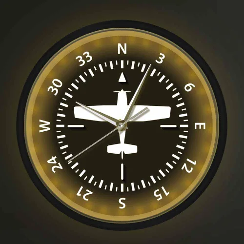 Vista 10 de Geek Alerts Aviación avión brújula vueltas pilotos reloj de pared a pilas instrumento de vuelo decorativo para el hogar reloj temático de avión