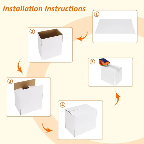Vista 6 de HORLIMER Paquete de 40 cajas de envío de 5 x 5 x 5, caja de cartón corrugado blanco para correo, embalaje, pequeñas empresas