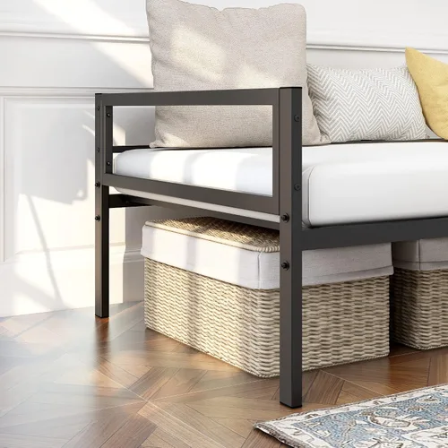 Vista 6 de HOMERECOMMEND Marco de sofá cama de metal resistente listones de metal para sofá cama, plataforma de colchón, no necesita somier, base de colchón