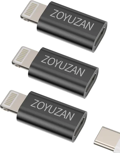 Vista 11 de zoyuzan Adaptador de cable de carga USB C macho a Lightning hembra, paquete de 3 unidades para iPhone compatible con Galaxy Note S10 S20 S21 S22 S23