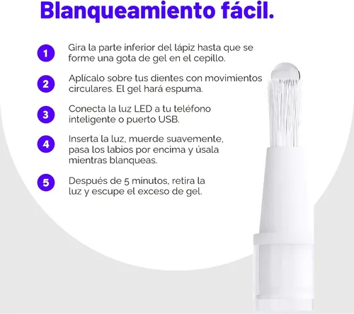 Vista 6 de SmileDirectClub Kit de blanqueamiento dental con luz LED, paquete de 4 bolígrafos de gel, peróxido de hidrógeno de fuerza profesional