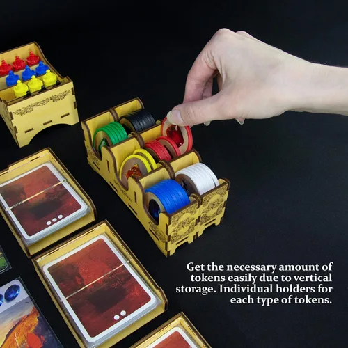 Vista 5 de SMONEX Organizador de juegos de mesa compatible con todos los juegos de mesa Splendor Expansion – Inserto organizador adecuado para esplendor hecho