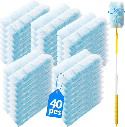 Vista 9 de 60 repuestos de plumero resistente de 360° compatibles con Swiffer, recambio de plumero electrostático desechable de tamaño grande extra grueso